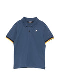 Polo in cotone con bordi rigati