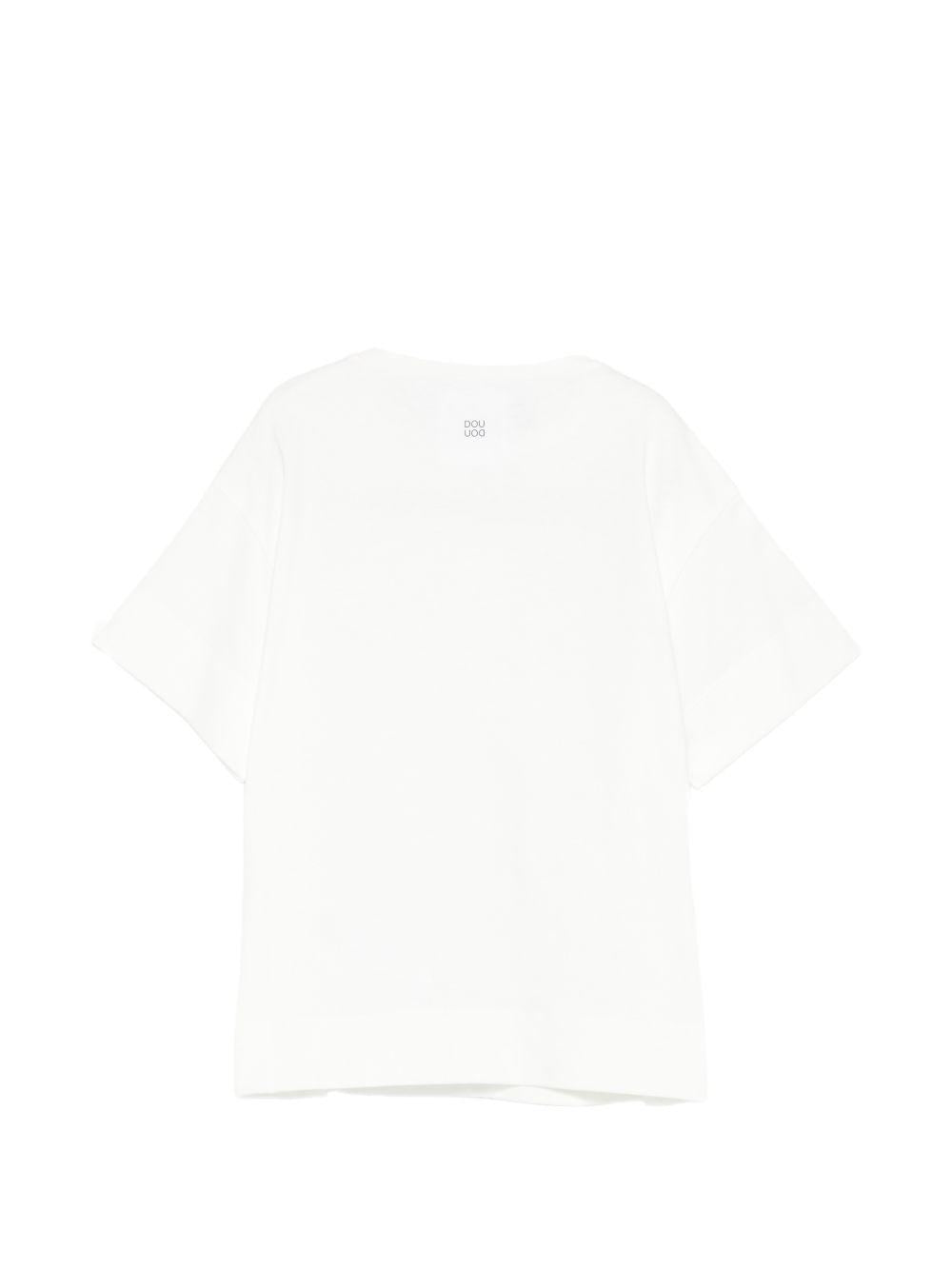T-shirt in cotone con ruches DY8A61Z3708 101 DOUDOU KIDS 