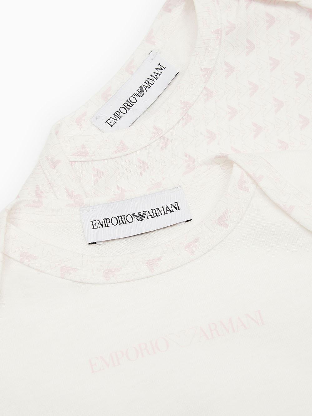 Set body rosa logati neonata (2pz) EY000010AF10913 F4012 EMPORIO ARMANI KIDS 