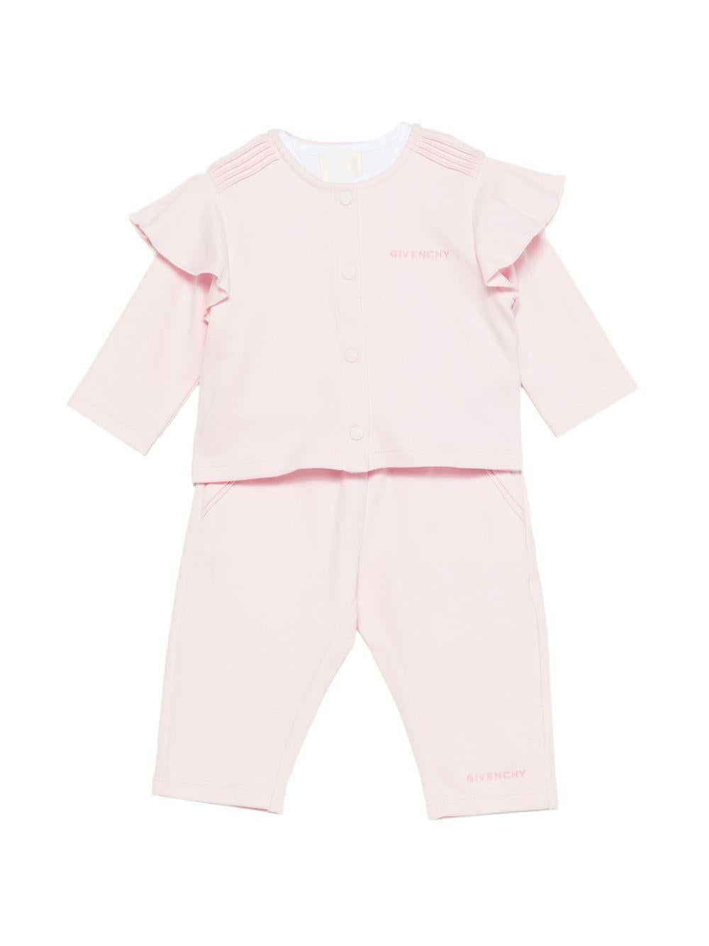 Completo due pezzi in cotone colletto Peter Pan H31270 44Z GIVENCHY KIDS 