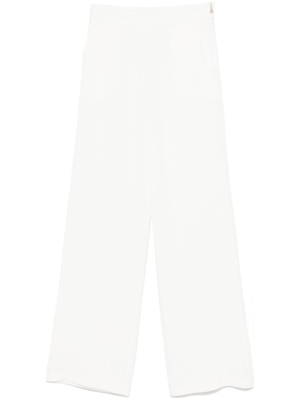 Pantalone bianco dritto in crepe