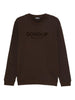 DONDUP Felpa nera con logo flocked Made in Italy