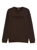 DONDUP Felpa nera con logo flocked Made in Italy