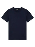 T-shirt blu mini logo ricamo