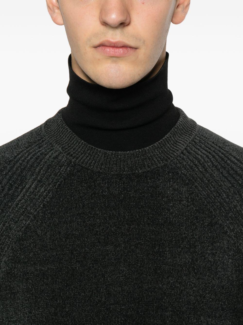 Maglione grigio a maniche lunghe a coste PEU562399011970 368 PEUTEREY 