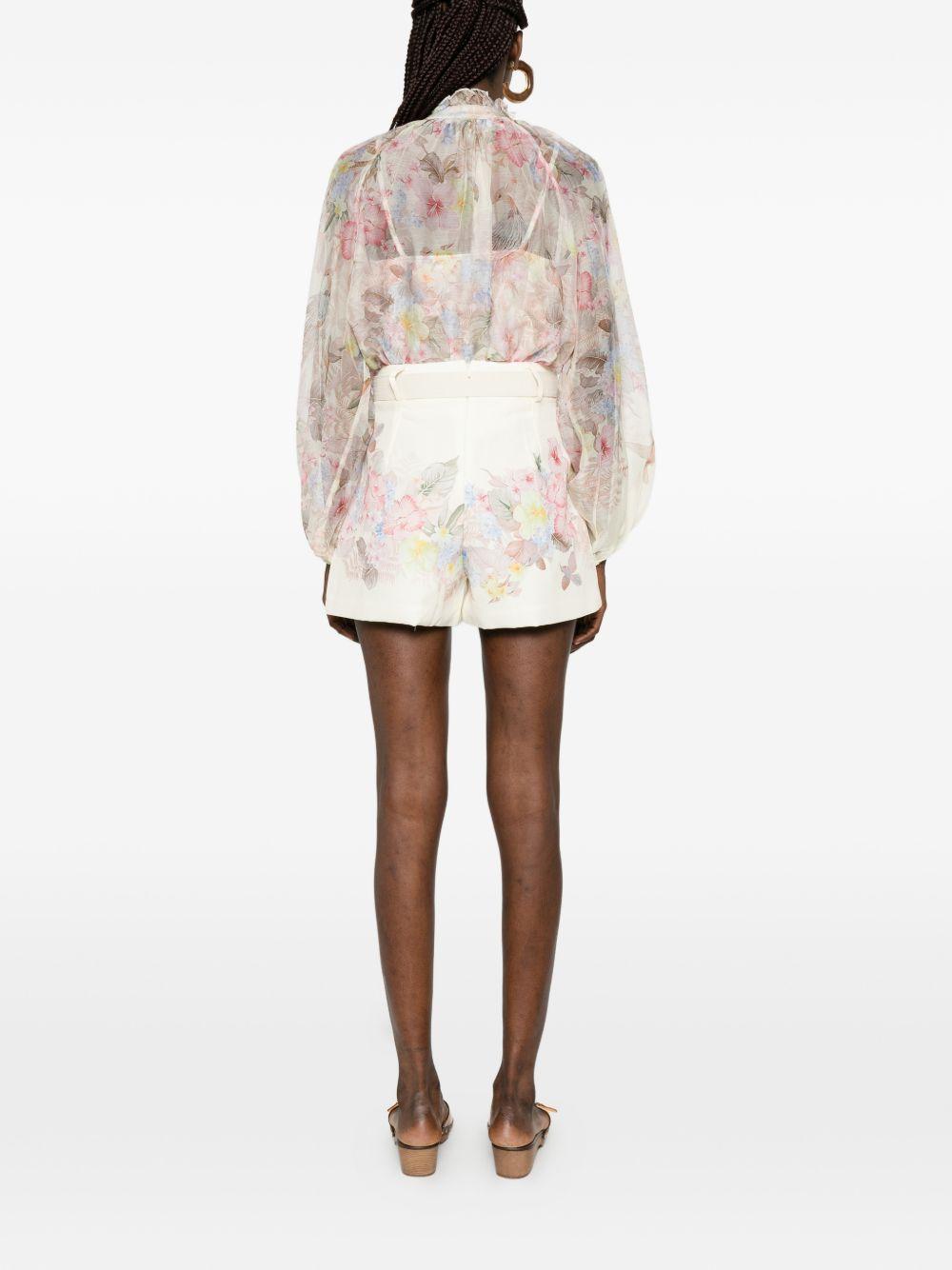 Shorts in cotone con cintura e stampa floreale P26A304 1000 PAPERLACE 