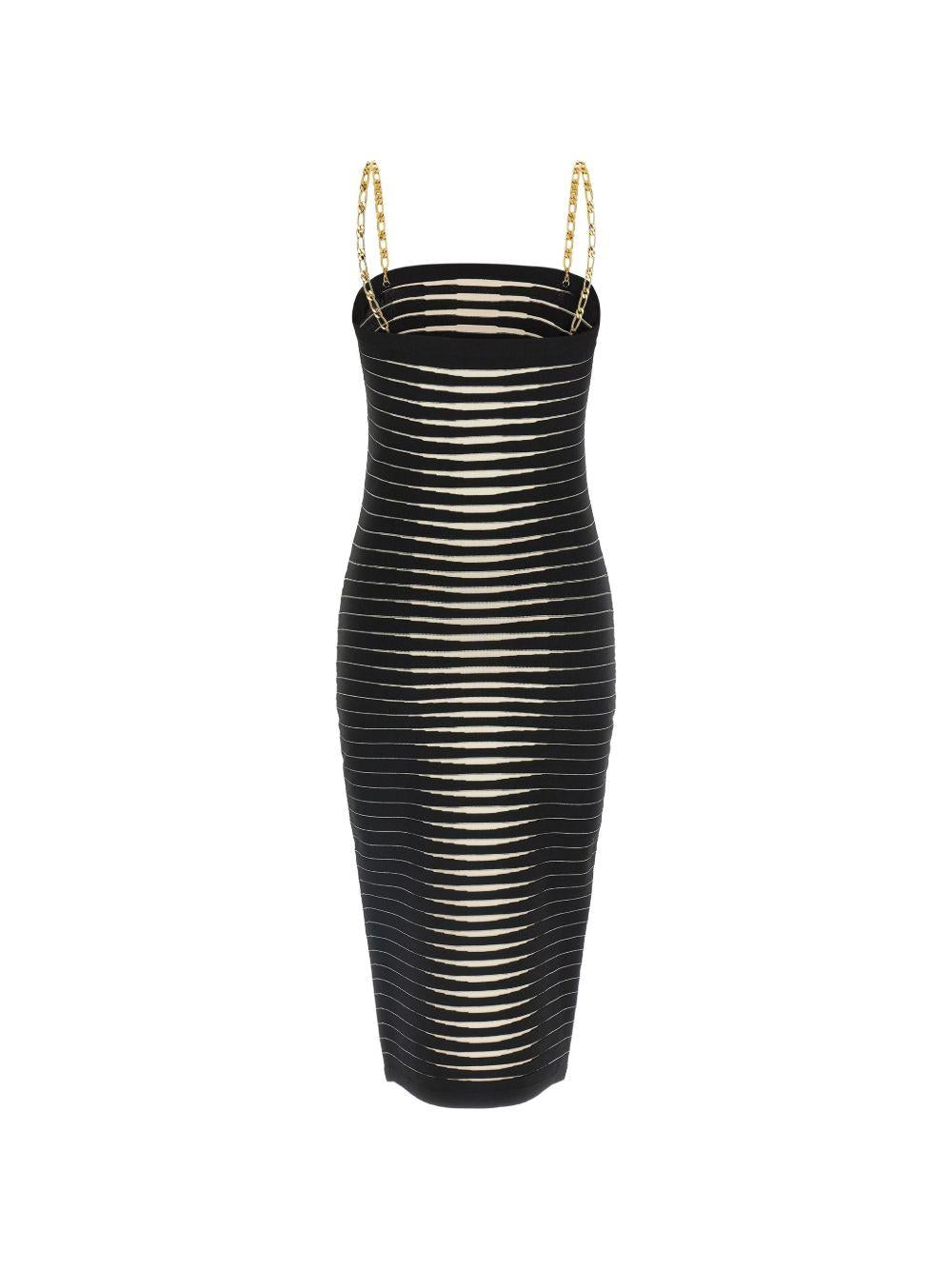 Abito midi a righe con spalline a catena AM99S61E2 685 ELISABETTA FRANCHI 