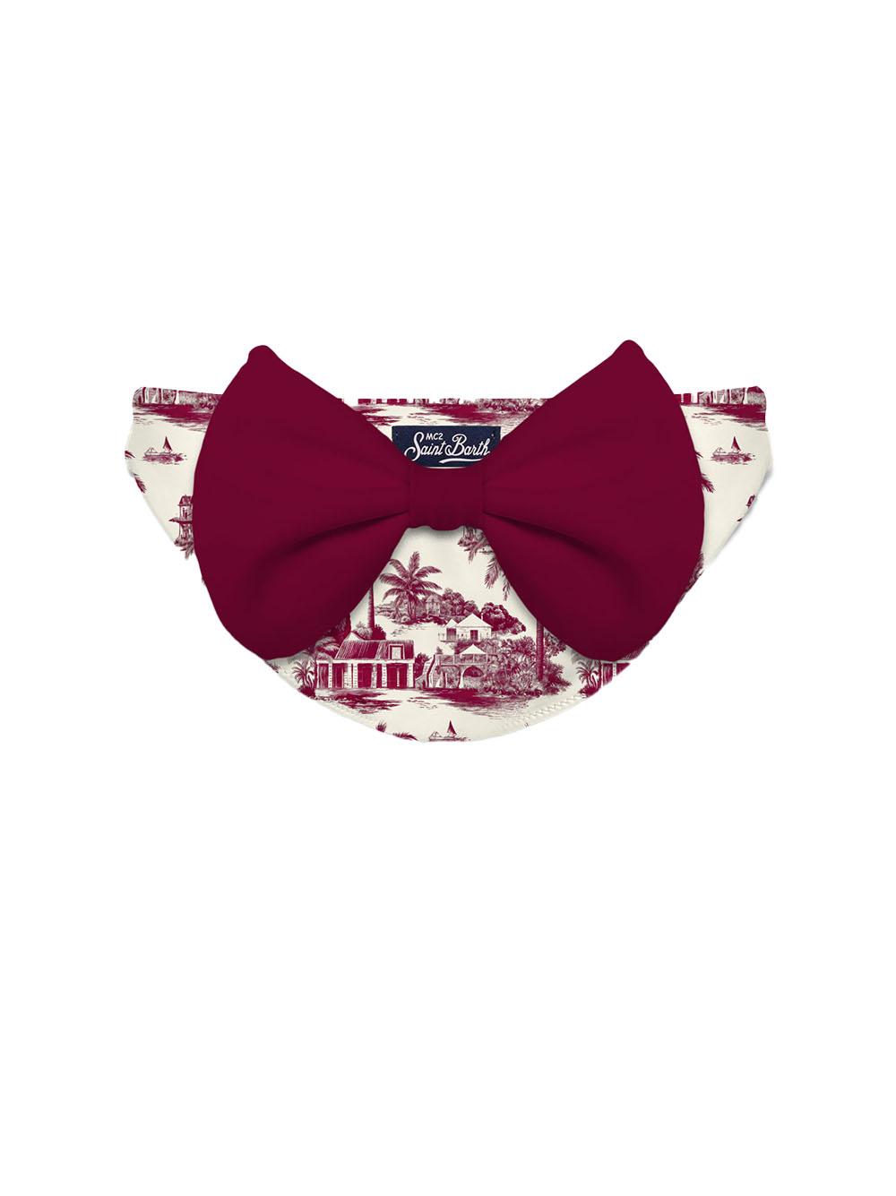 Costume slip madame fantasia palme bordeaux e fiocco