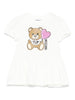 Abito bianco neonata teddy heart