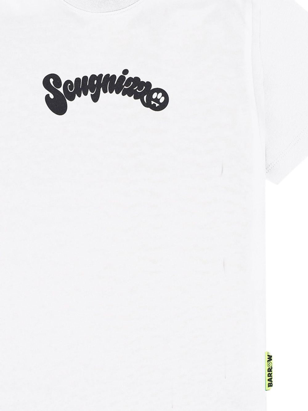 T-shirt Bianca con Stampa Grafica e Logo F5BKJUTH160 002 BARROW KIDS 