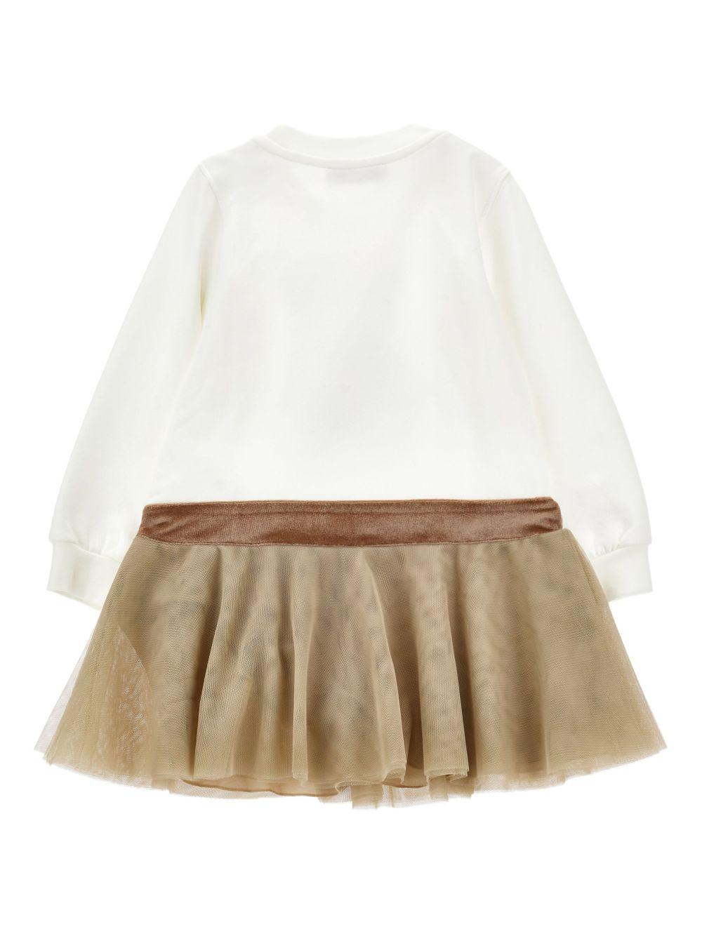 Abito con Strass e Fiocco Bambina 19F9046004 0102 MONNALISA KIDS 