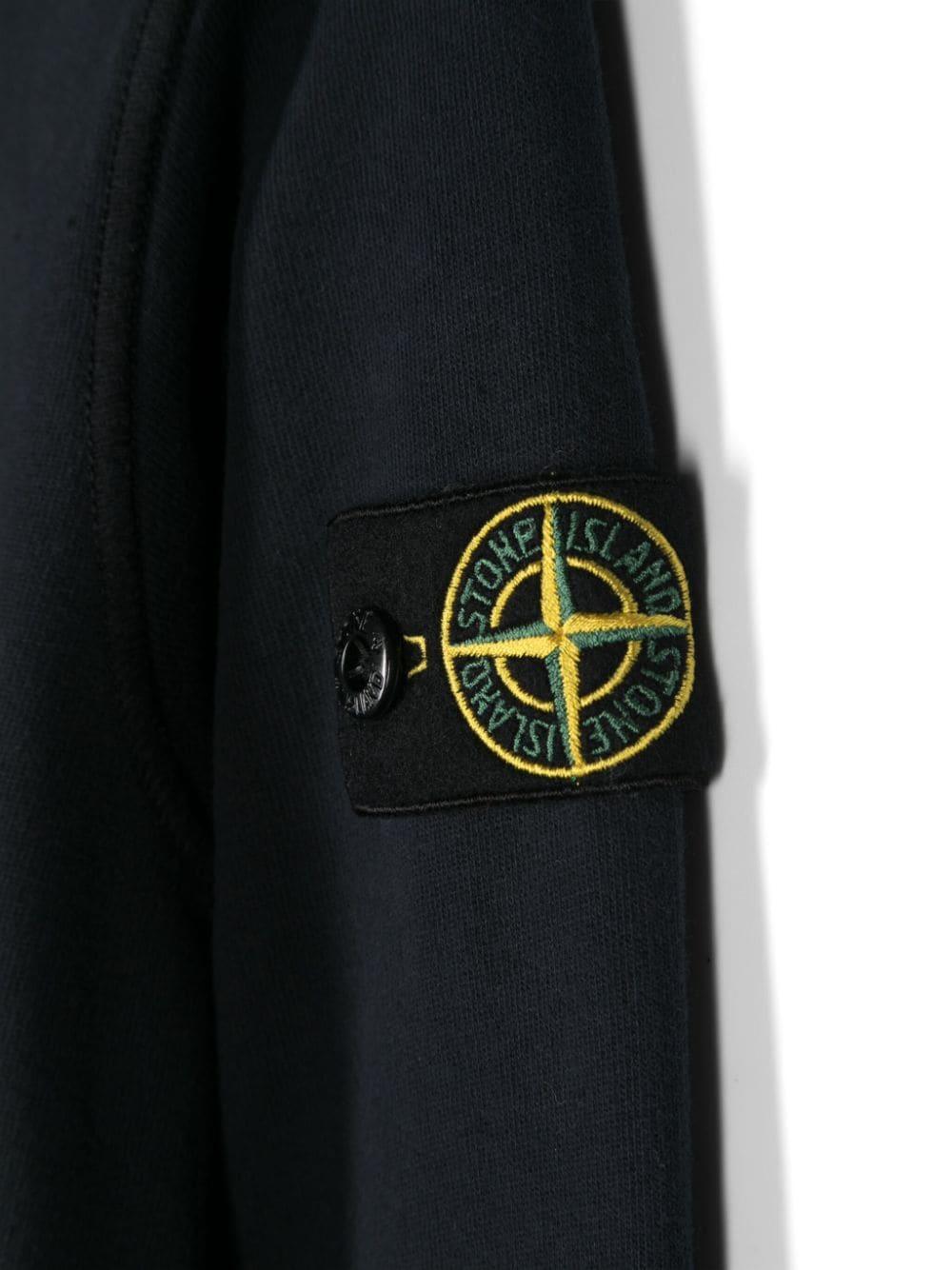 Felpa blu logo compass laterale