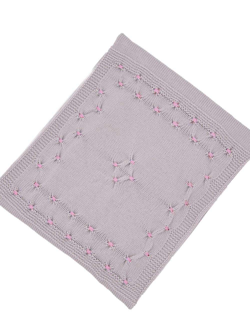 Coperta a punto smoke rosa neonata LA13523 5717 BABY LORD 