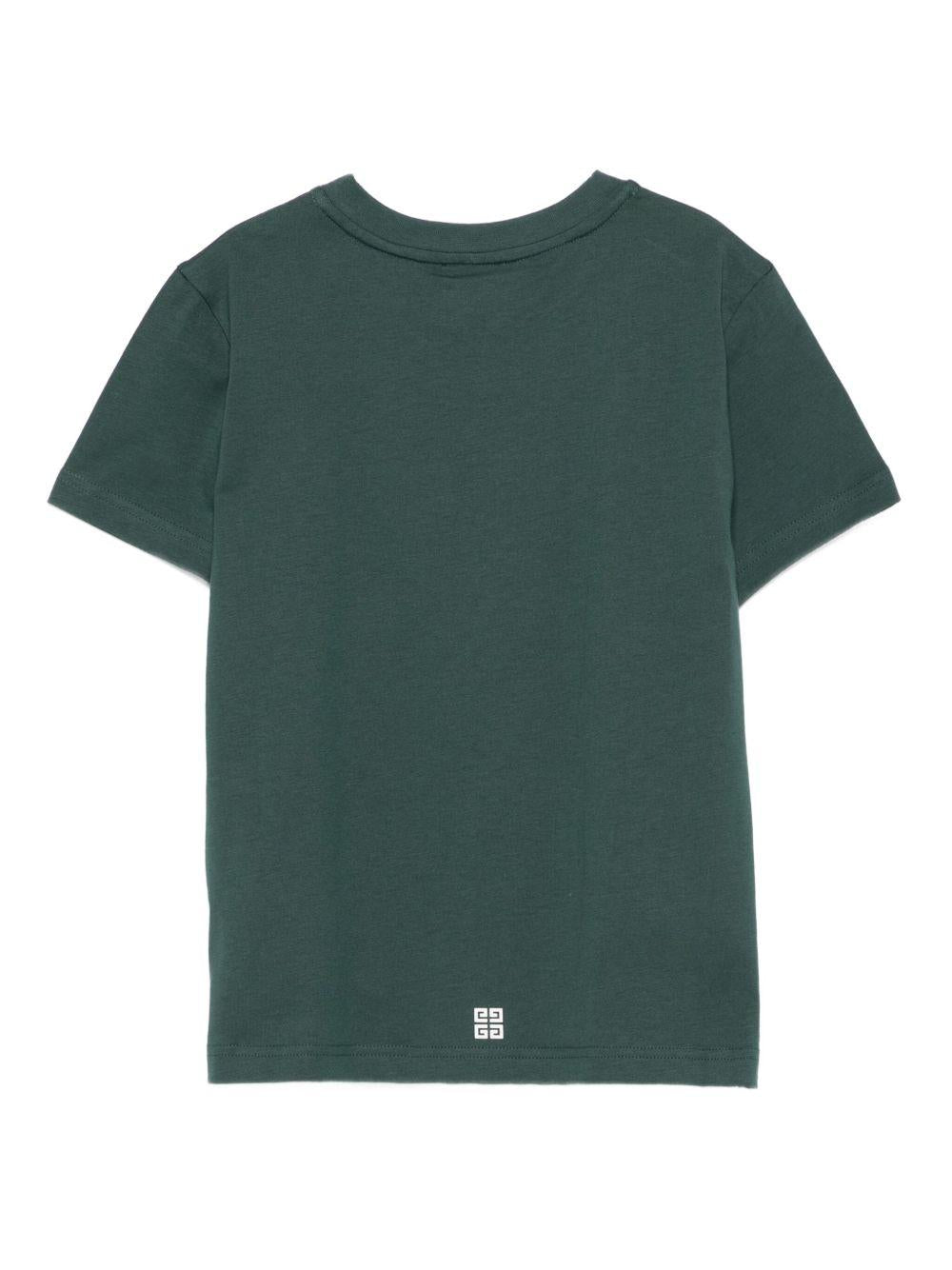 T-shirt in Cotone Biologico con Logo Frontale H30952 672 GIVENCHY KIDS 