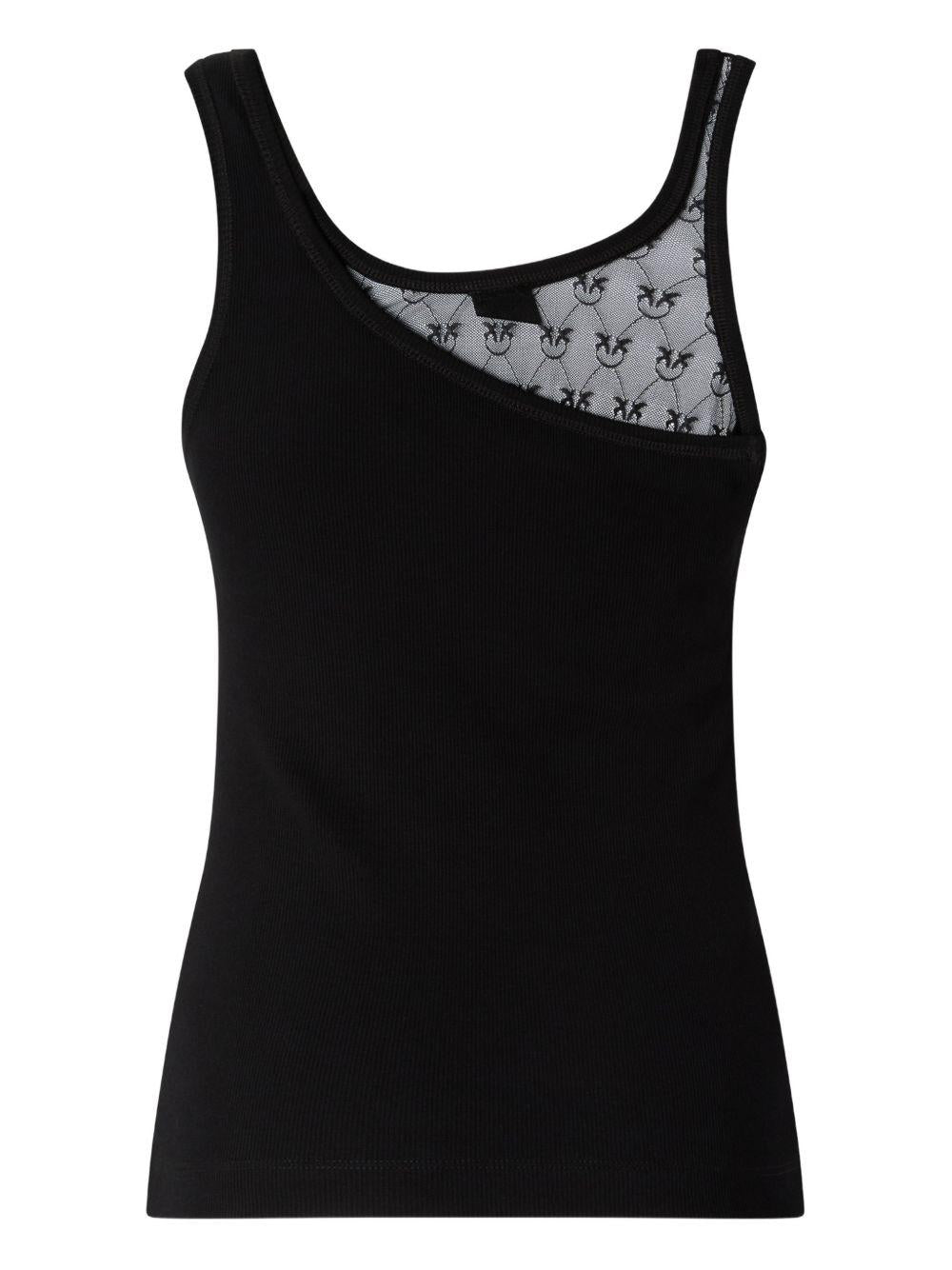 Canotta con inserto in tulle 106461A362 Z99 PINKO 