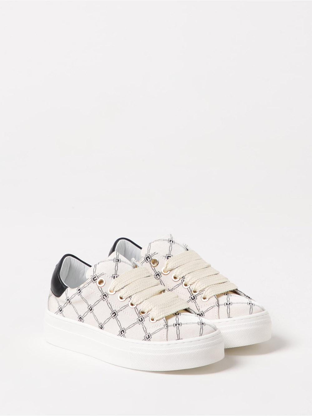 Sneakers crema logo all-over