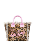 Borsa mare in cotone con frange
