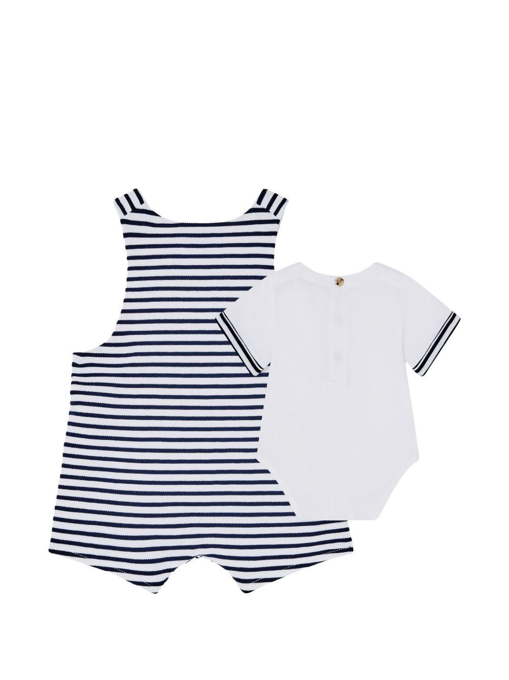 Tutina a righe con body in cotone EY000166AF22003 F0015 EMPORIO ARMANI KIDS 
