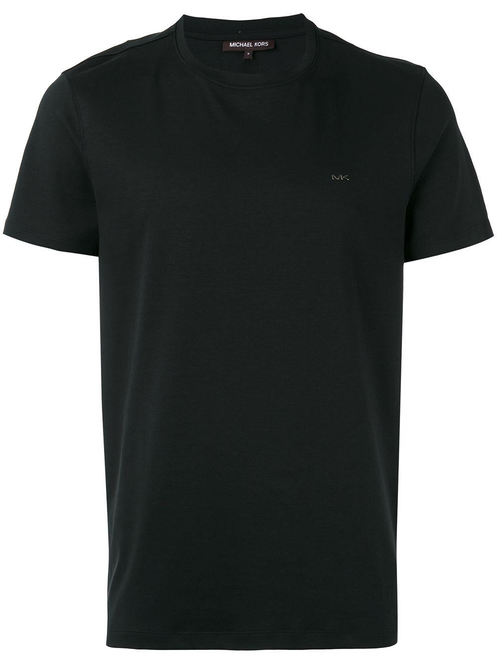 T-shirt nera mini logo  petto