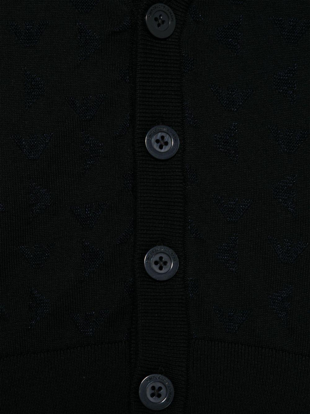 Cardigan blu in maglia con bottoni EB000286AF13935 UB118 EMPORIO ARMANI KIDS 