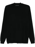 Maglione k139  nero in maglia fine lana