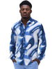 Camicia blu effetto acqua