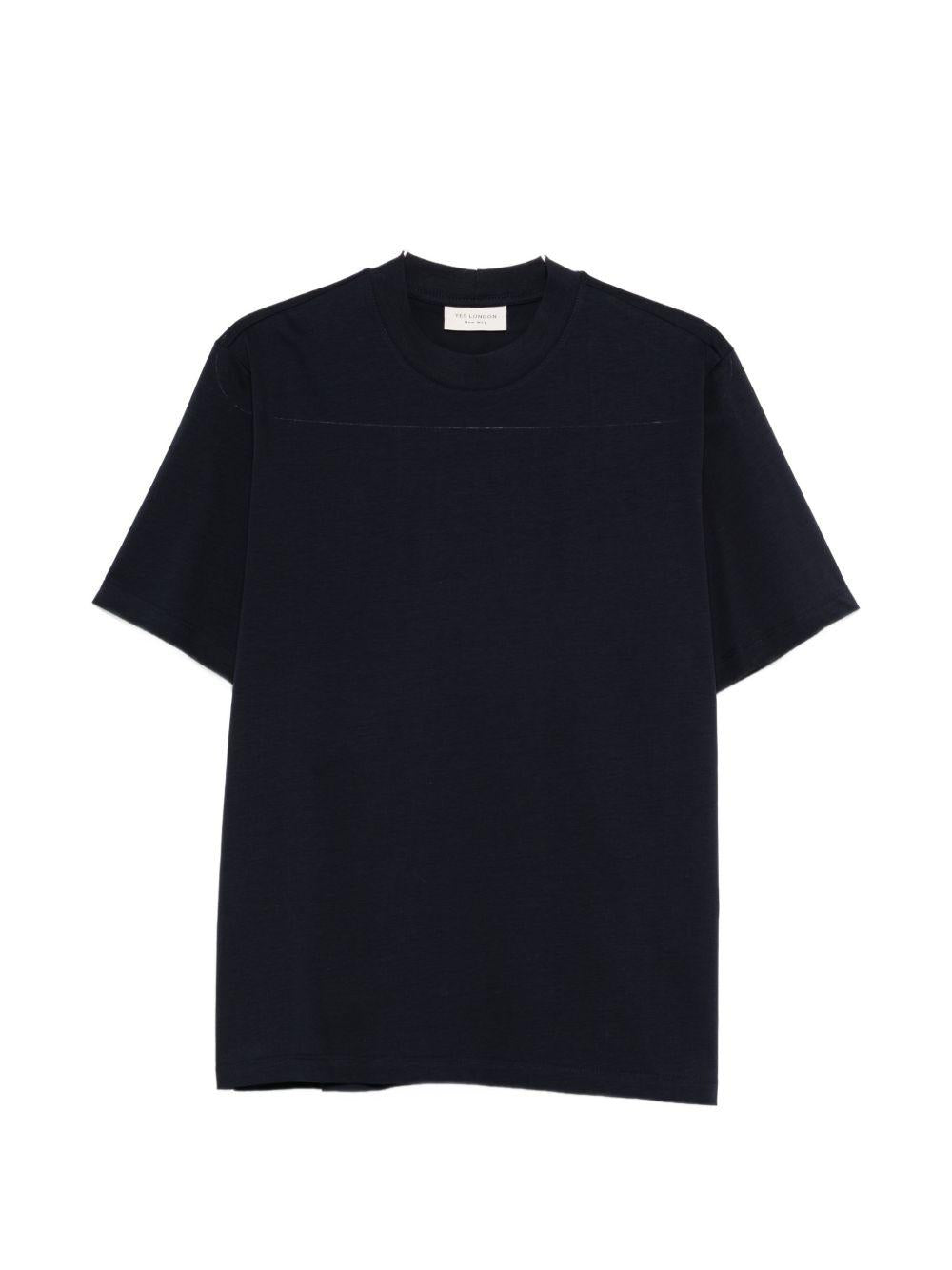 T-shirt in cotone girocollo XM4258 BLU YES LONDON 