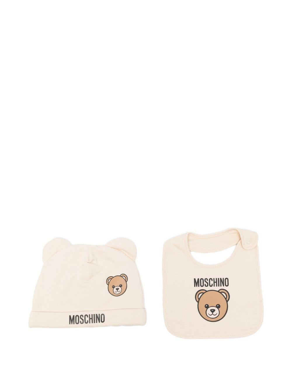 Berretto Bianco con Stampa Orsetto MUY08KLCA40 20404 MOSCHINO KIDS 