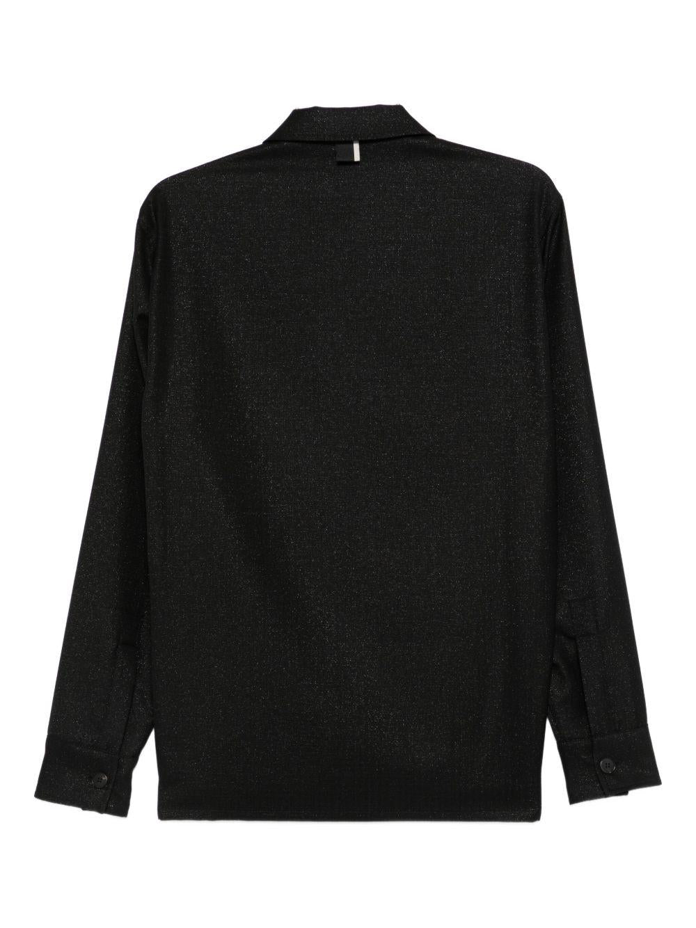 Giacca nera con colletto a punta e tasche sul petto L1HFW25260009 D018 LOW BRAND 