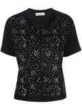 Black T-shirt with round studs