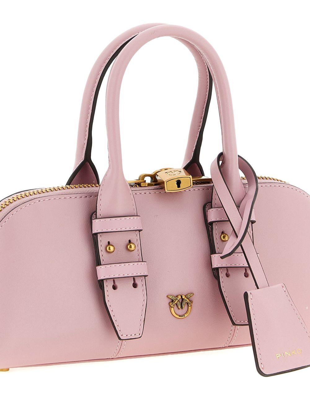 Borsa a mano in pelle con lucchetto 105334A0QO P26Q PINKO 