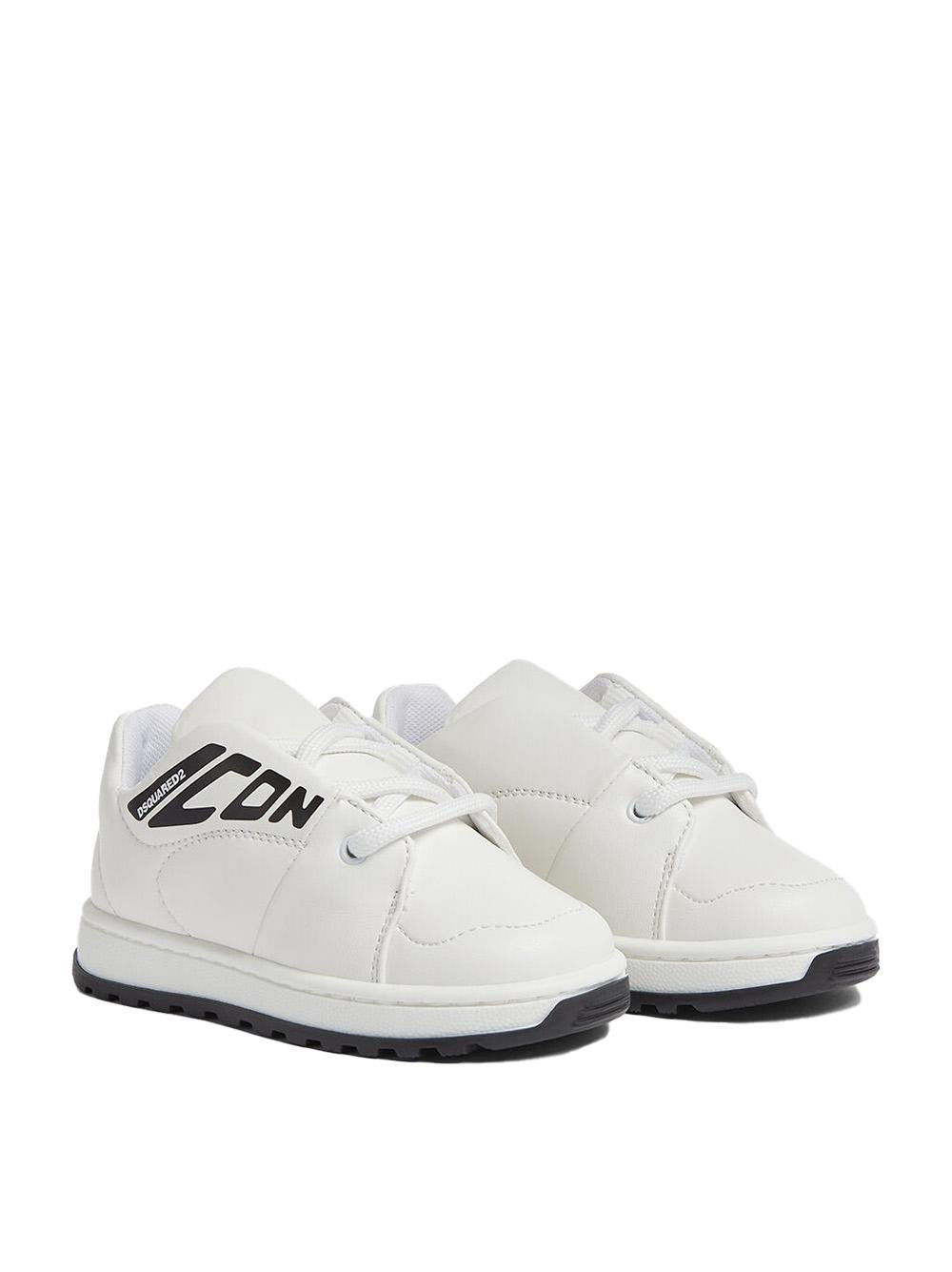 Sneakers icon new generation bianche e nere neonato