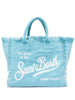 Borsa vanity in tela celeste
