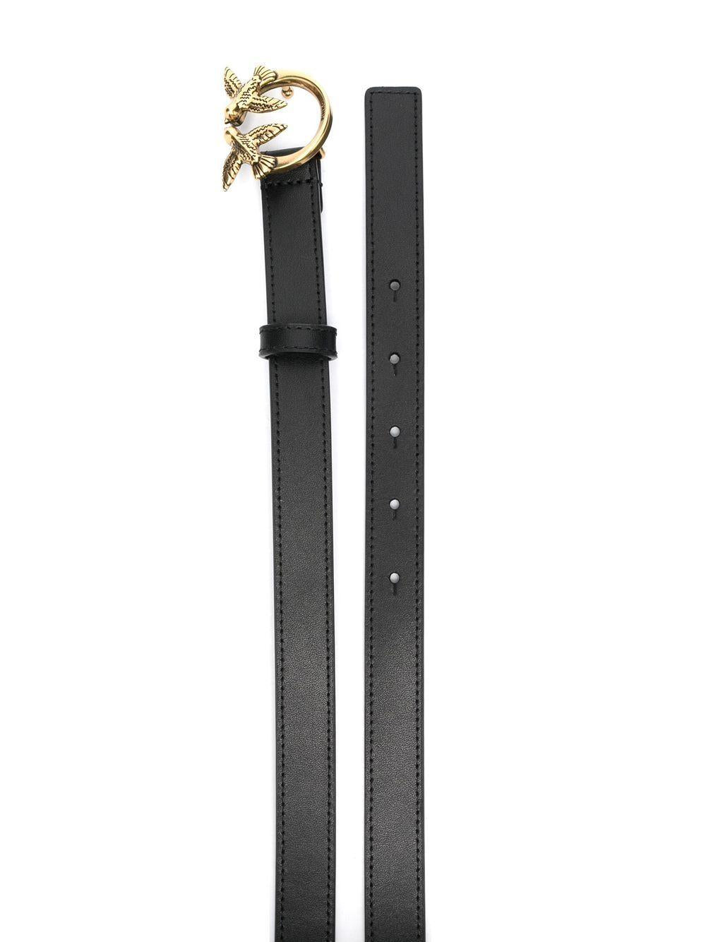 Cintura in pelle con fibbia logo 100143A0F1 Z99Q PINKO 