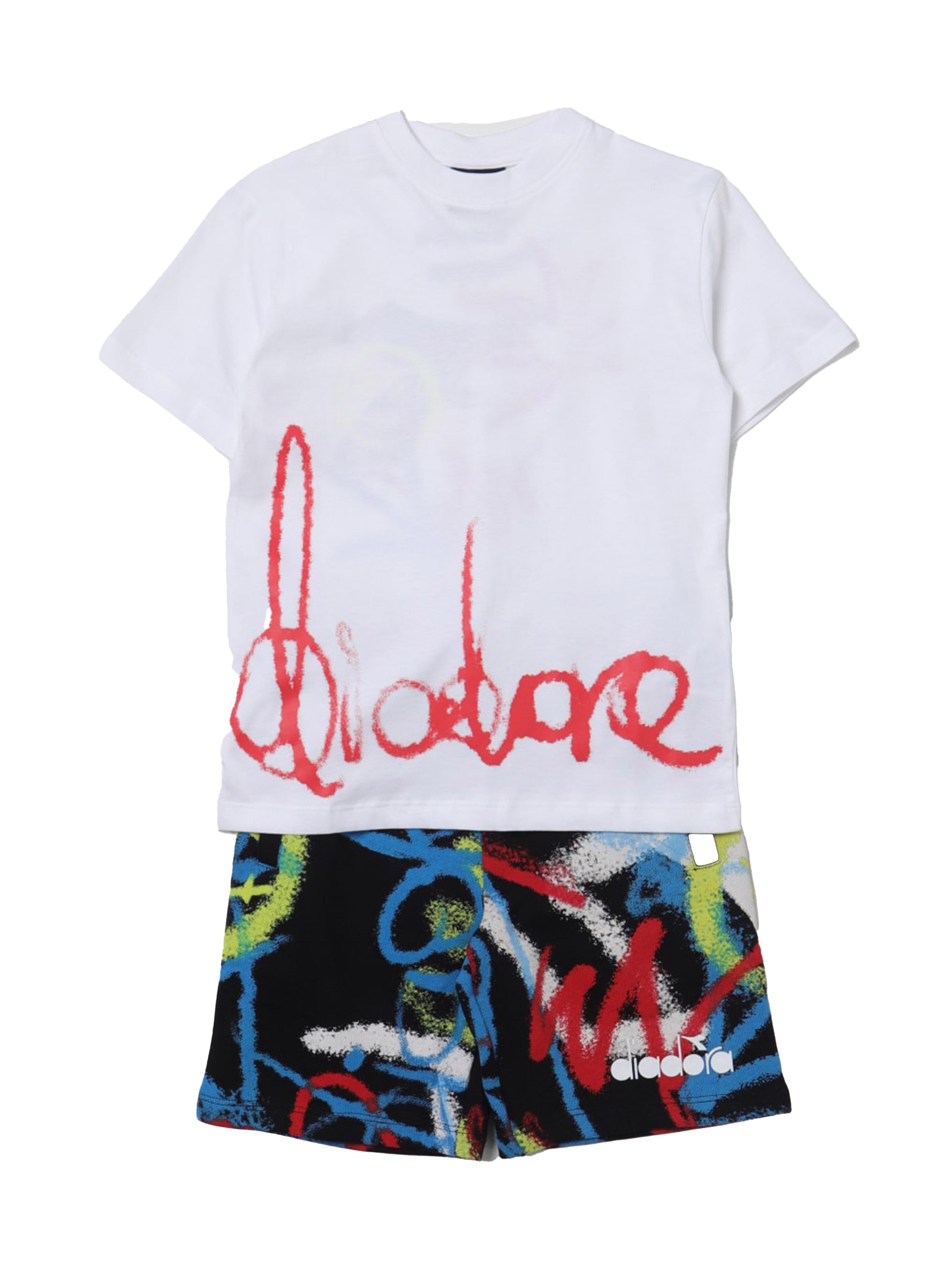 Completo graffiti bianco/multicolor (2pz) S4DIBBTT070 00213 DIADORA KIDS 