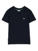 T-shirt blu logo ricamo