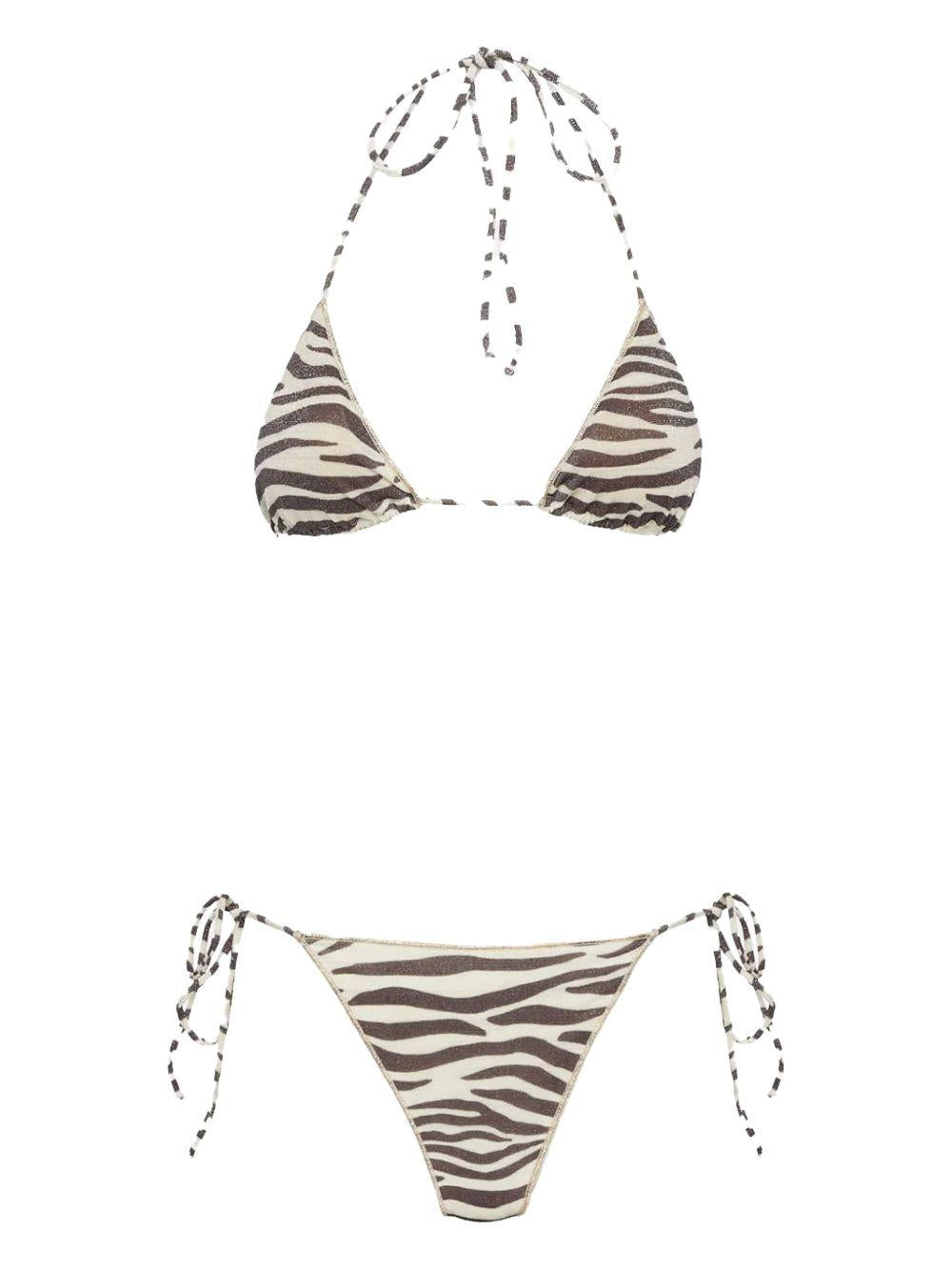 Bikini classico in lurex Leah Marielle con stampa zebrata LEH0009MRL00100 01444H MC2 SAINT BARTH 