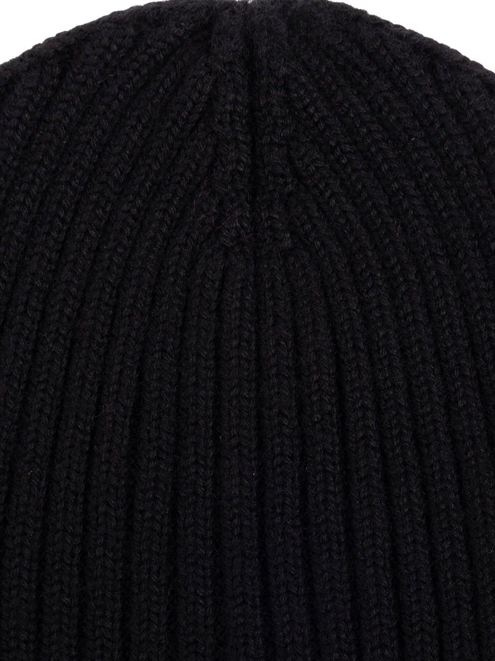 Berretto in Lana Merino Nero a Costine K29543B00009M1131 999 MONCLER KIDS 