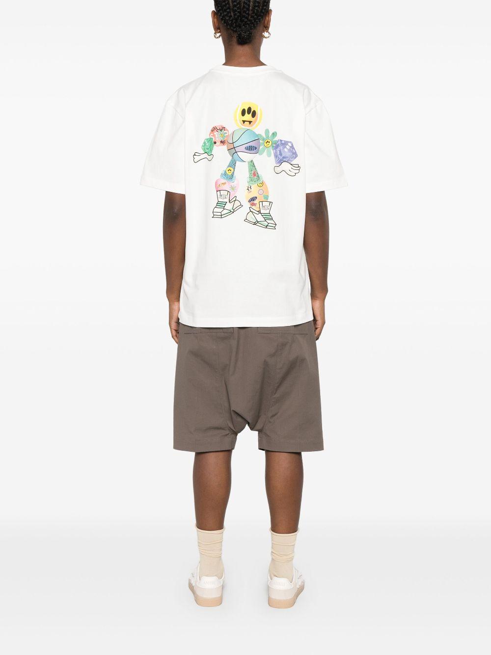 T-shirt bianca grafica basket retro