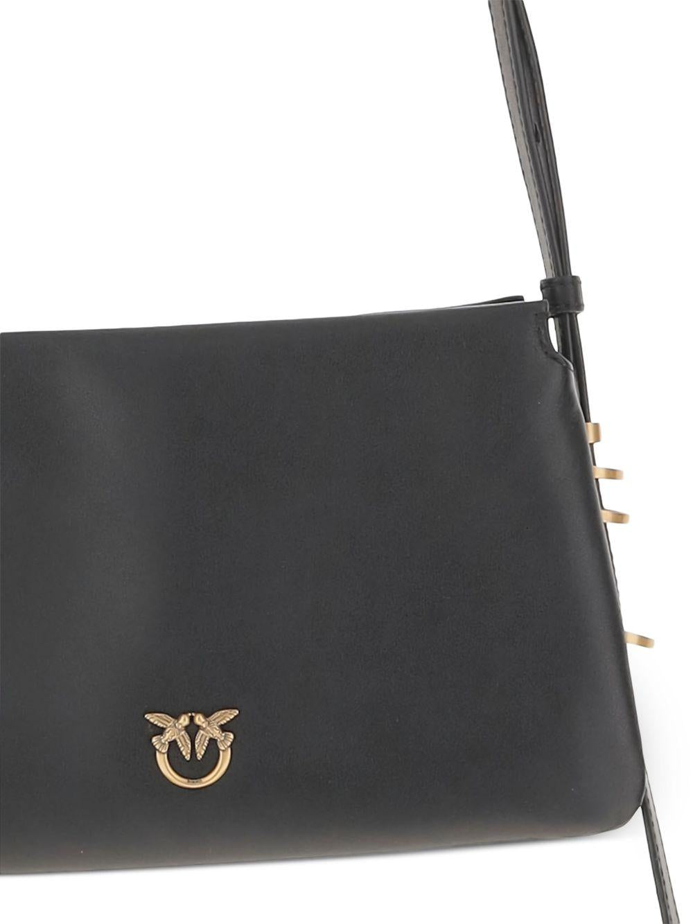 Borsa a tracolla in pelle con anelli metallici 105883A0QO Z99Q PINKO 