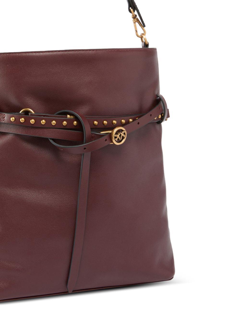 Zaino in pelle bordeaux con borchie 106339A0QO R49Q PINKO 