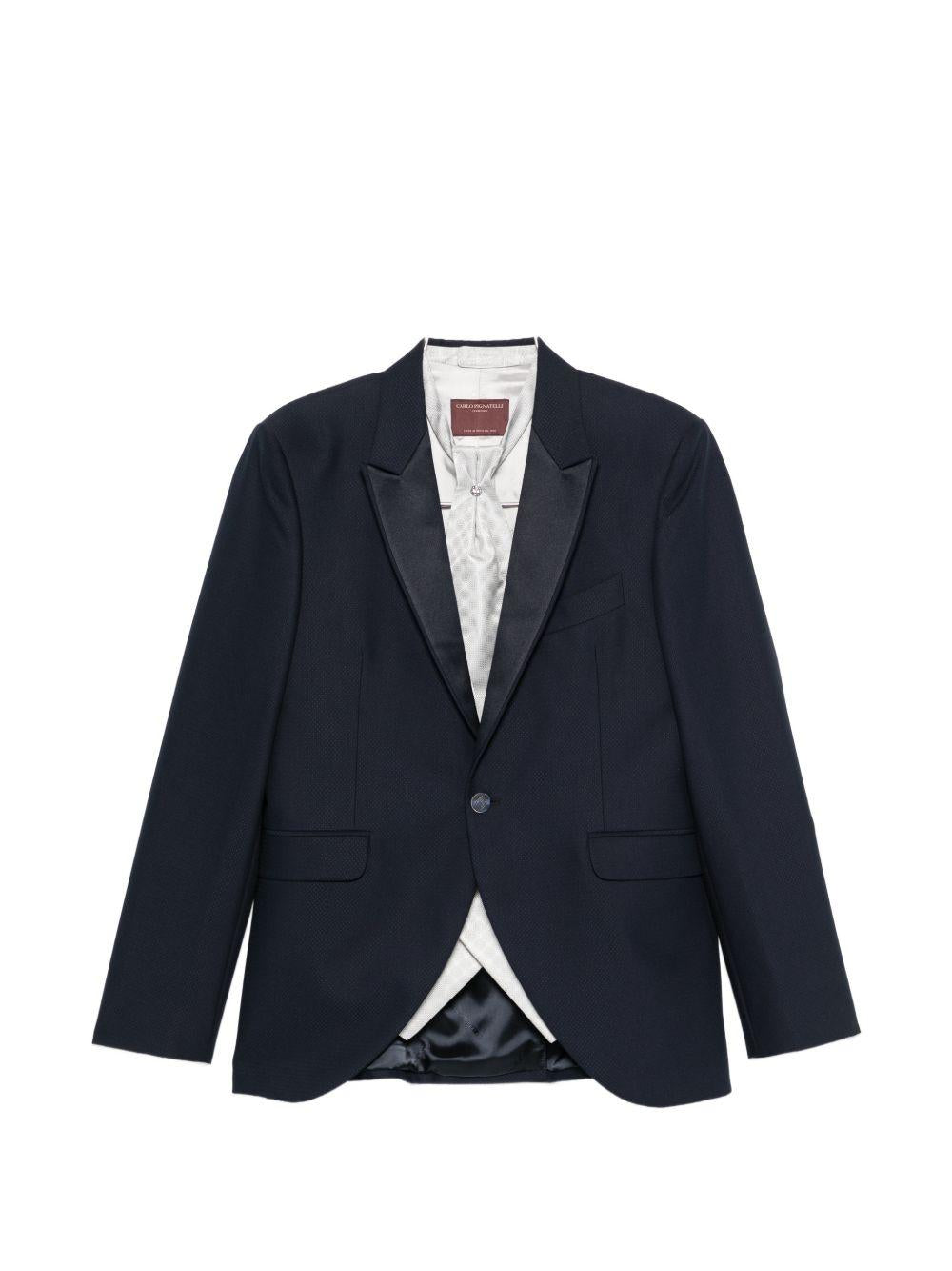 800 Abito Blu Rever Lancia Lavorato+accessori 46JX124C107988 BLU CARLO PIGNATELLI 
