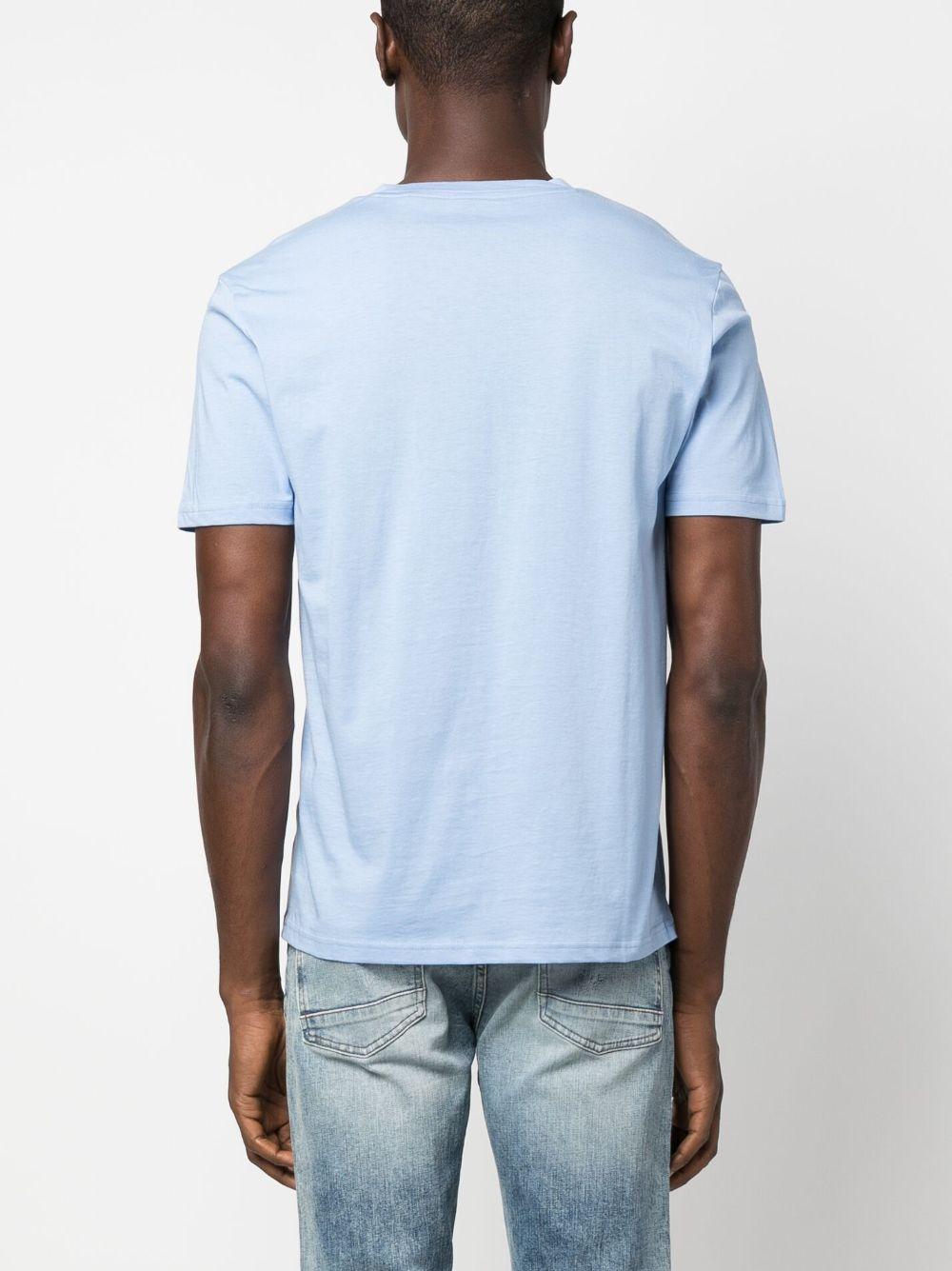 T-shirt celeste logo stampa
