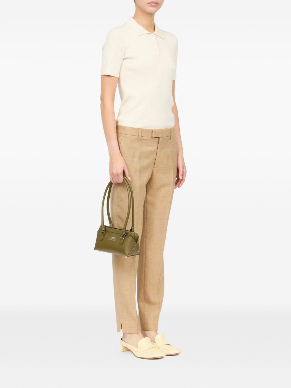Borsa a spalla in pelle arancione con chiusura zip SB6ZH0039P9061 T7429 MM6 MAISON MARGIELA 