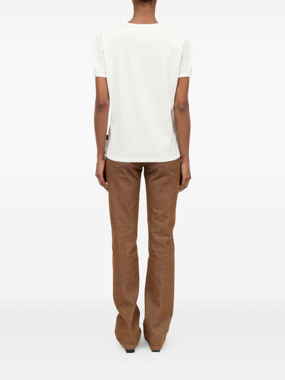 T-shirt in cotone con stampa logo S62GD0212M20108 101 MM6 MAISON MARGIELA 