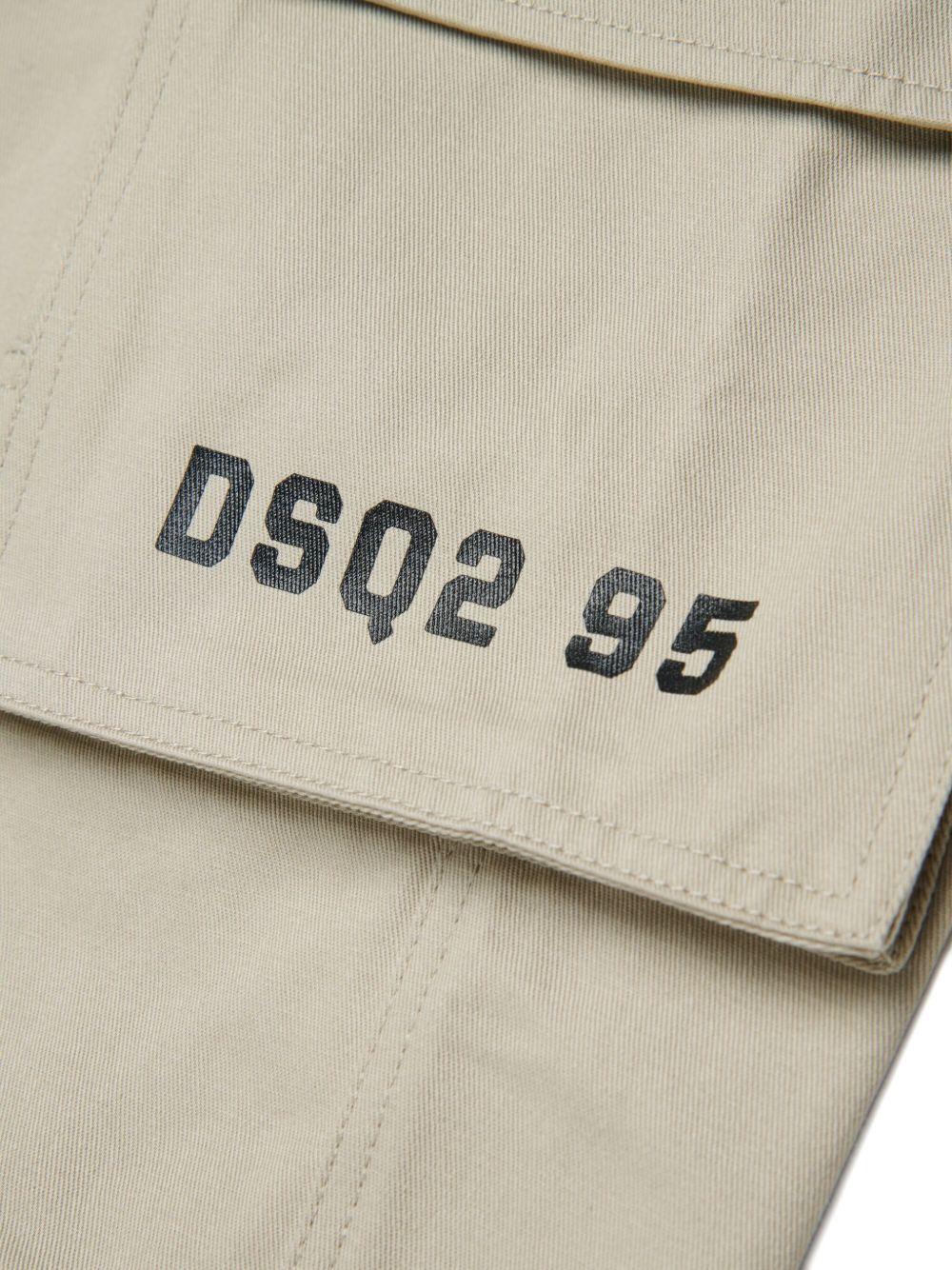 Pantaloni cargo in cotone con tasche DQ3210D0AGK DQ717 DSQUARED KIDS 