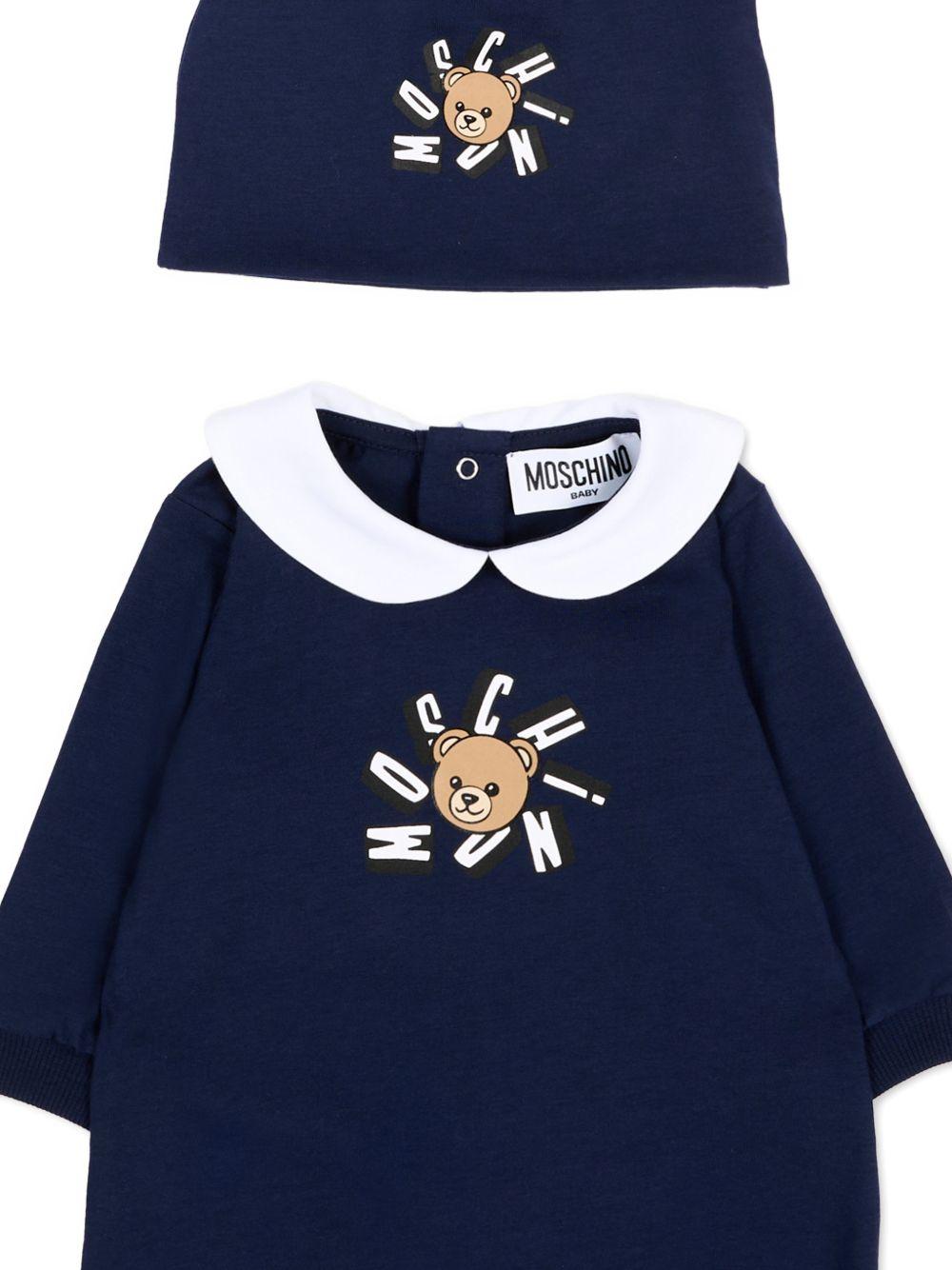Tutina in cotone con cappellino MUY094LAA02# 40016 MOSCHINO KIDS 