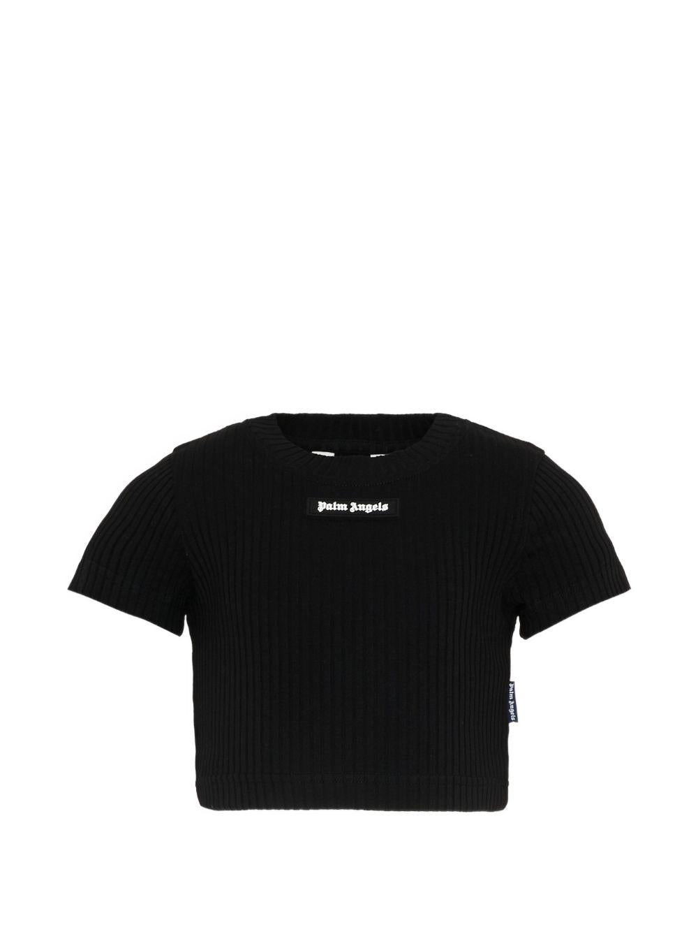 T-shirt in cotone a coste PGAA017S26JER001 110 PALM ANGELS KIDS 