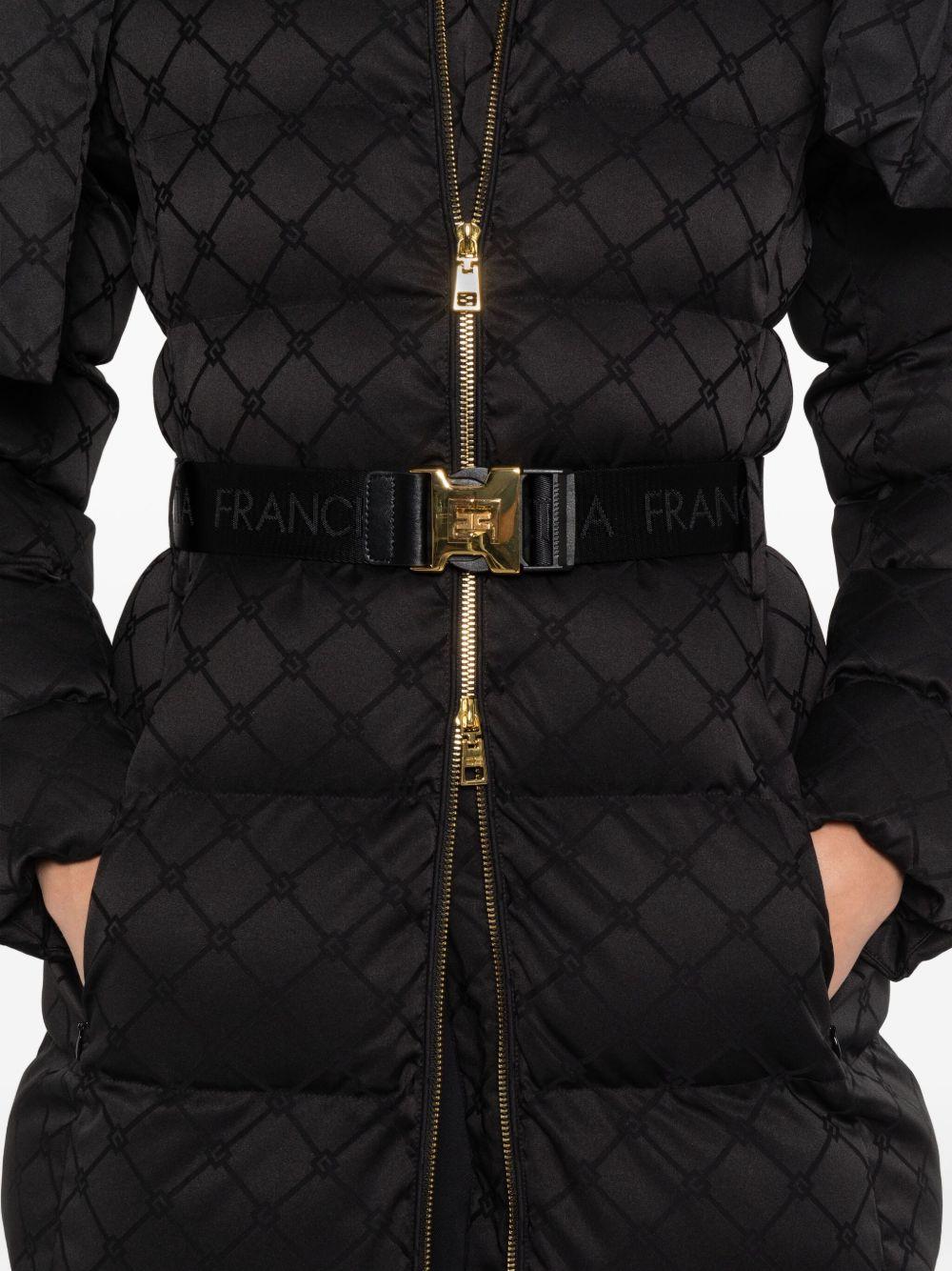 Piumino Nero Matelassé con Cintura Regolabile PI84D56E2 110 ELISABETTA FRANCHI 