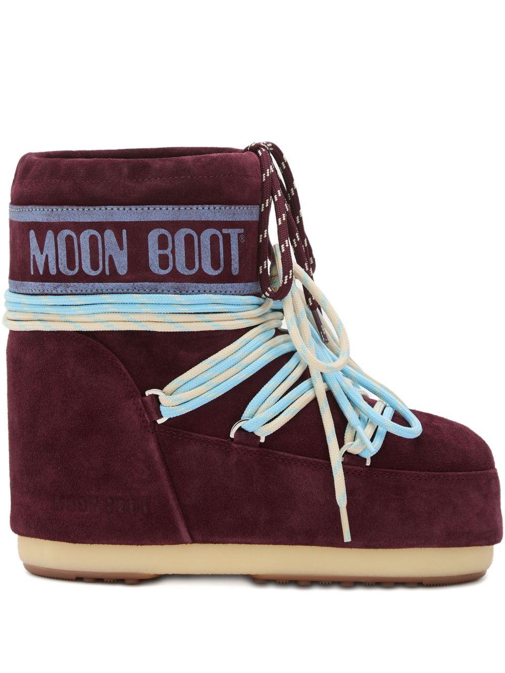 Moon Boot Stivali in camoscio borgogna con lacci 80D1409670 D013 MOON BOOT 